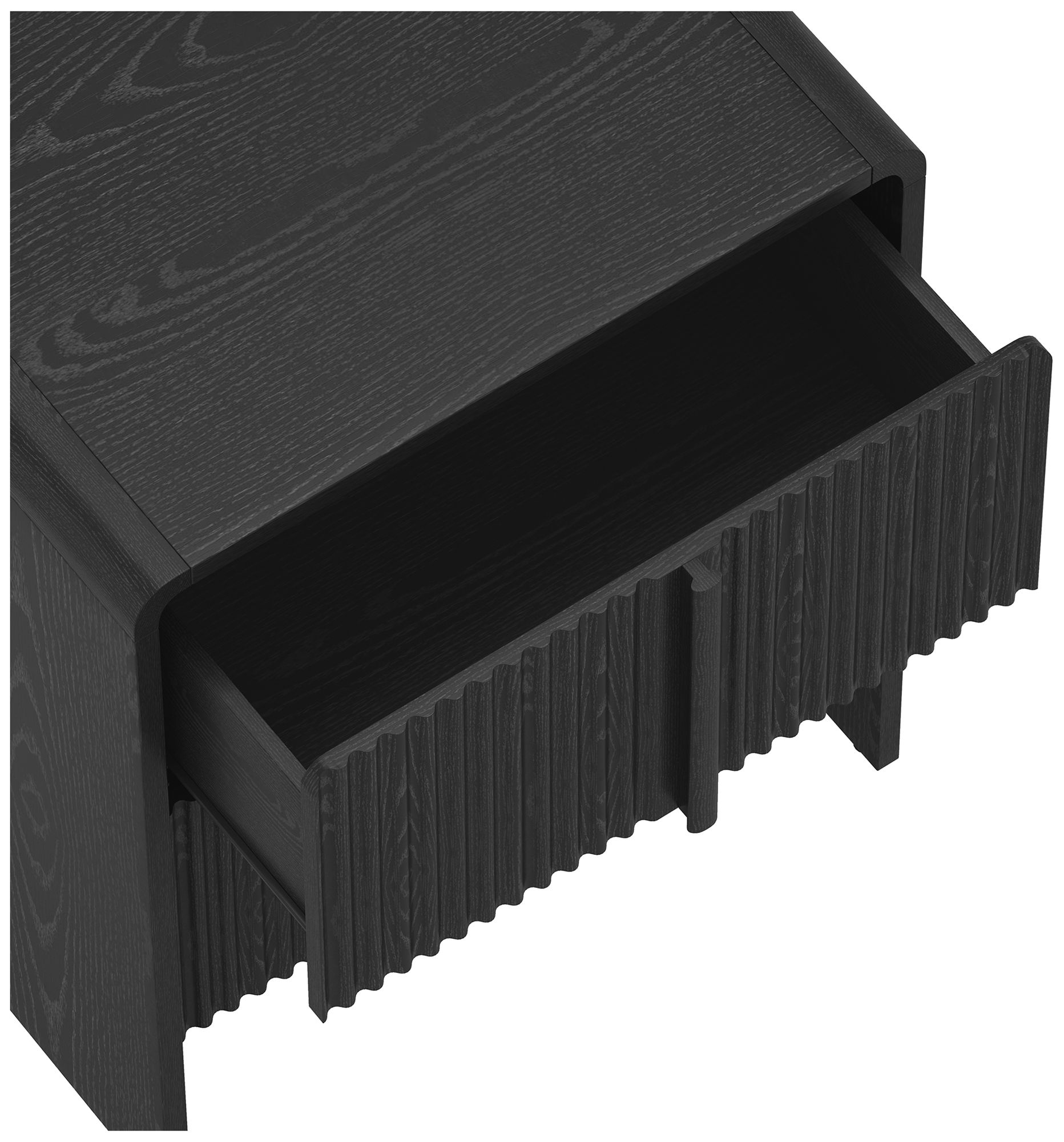 Image 6 Novara Contemporary 22" Nightstand in Black (2-Drawer) more views