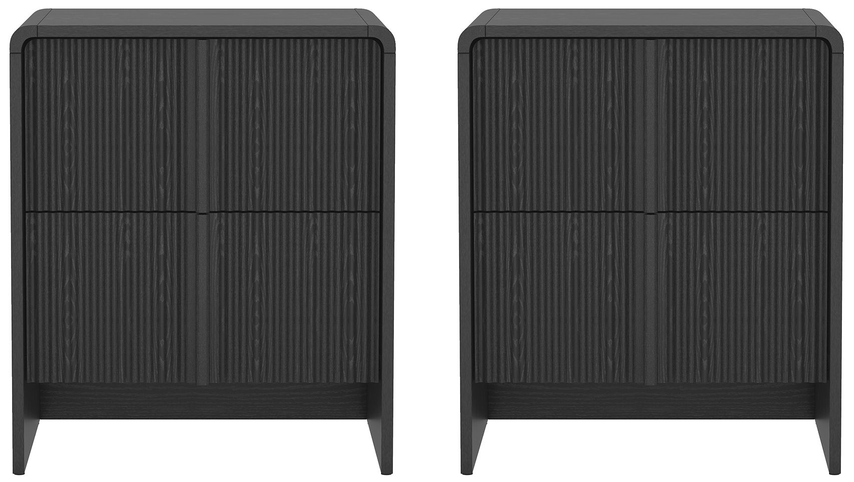 Novara Contemporary 22" Nightstand in Black (2-Drawer)