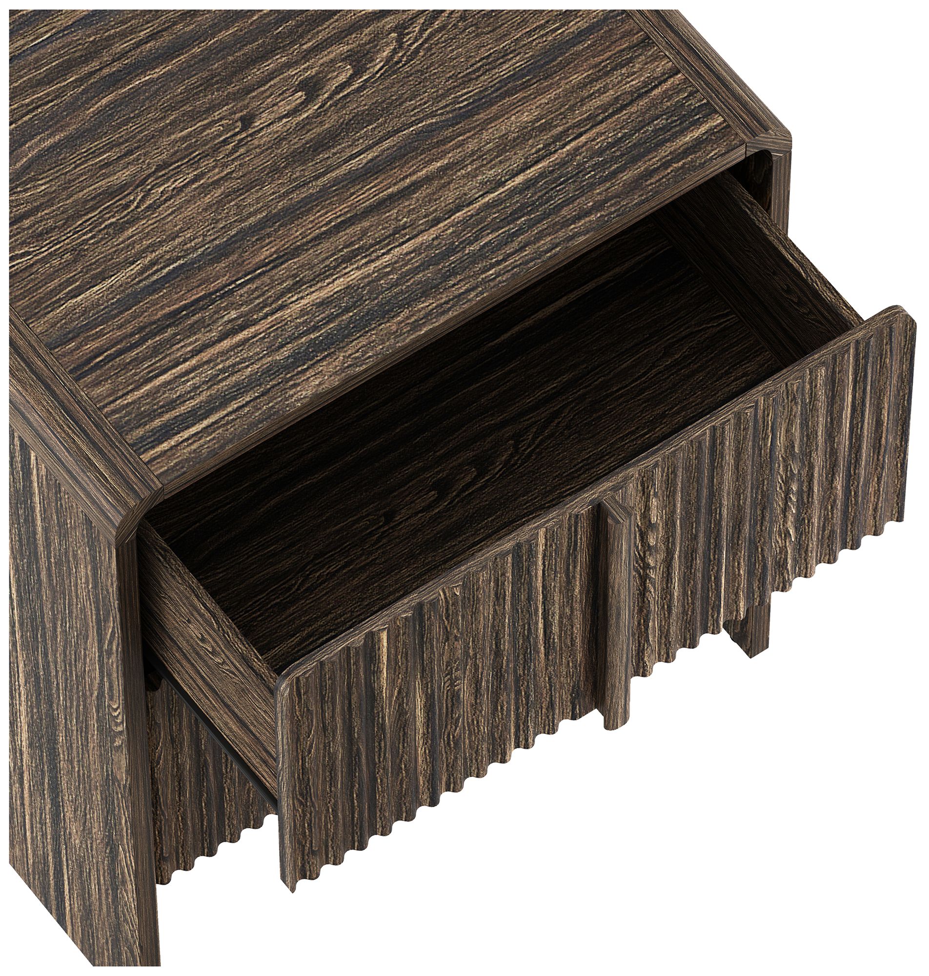 Image 6 Novara Contemporary 22" Nightstand in Jacobean Walnut (2-Drawer) more views