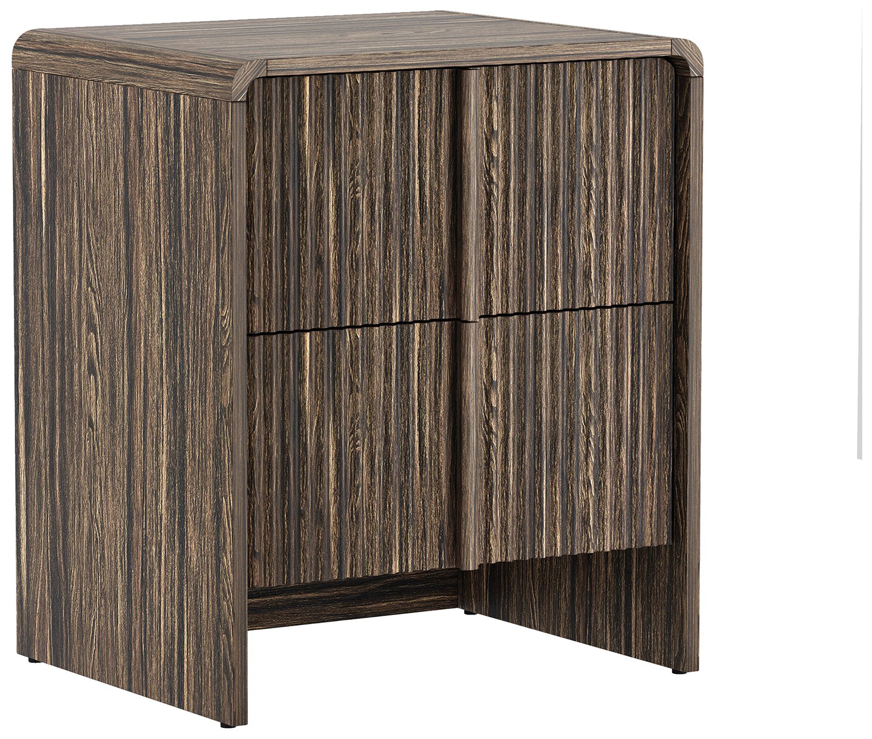 Image 7 Novara Contemporary 22" Nightstand in Jacobean Walnut (2-Drawer) more views