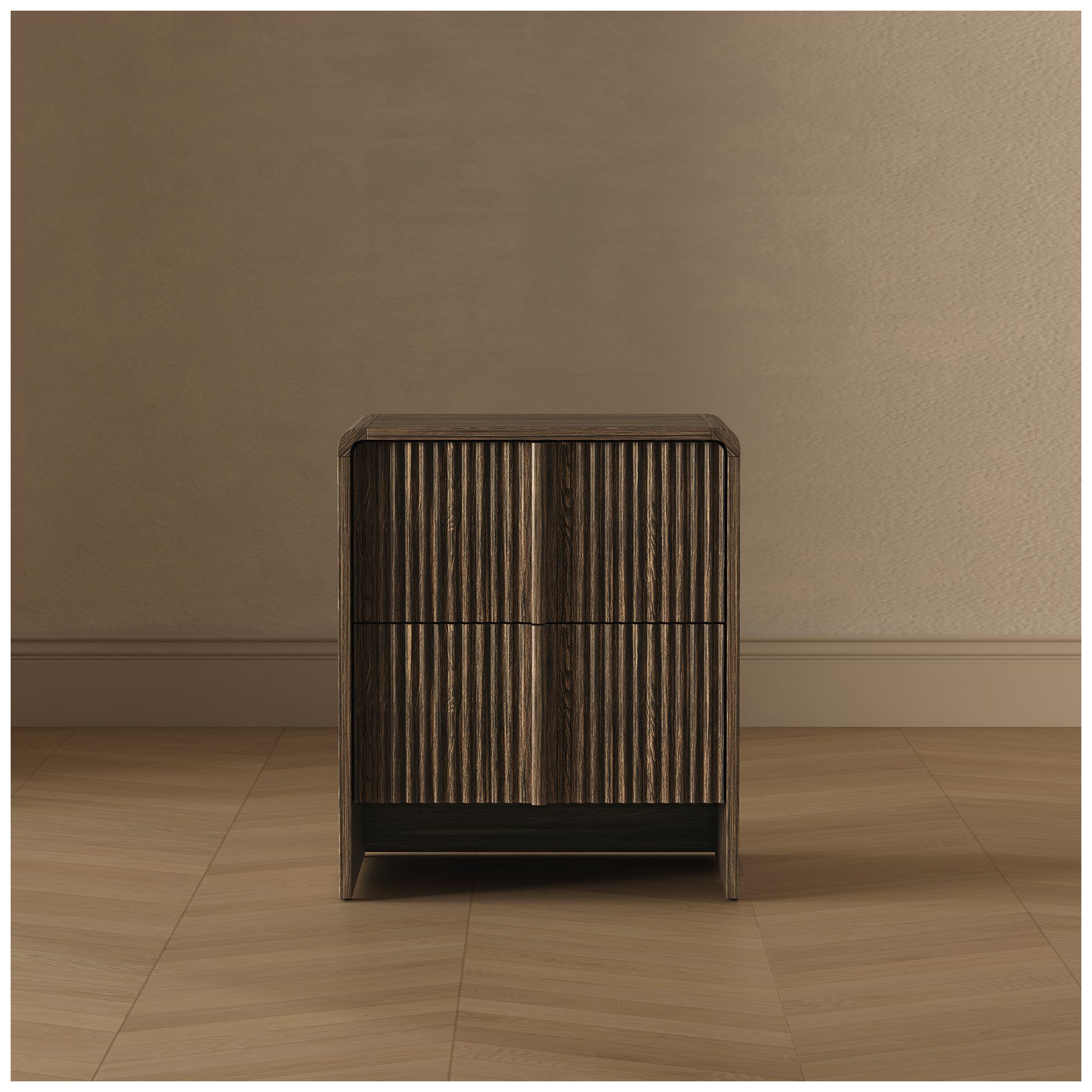 Novara Contemporary 22" Nightstand in Jacobean Walnut (2-Drawer)