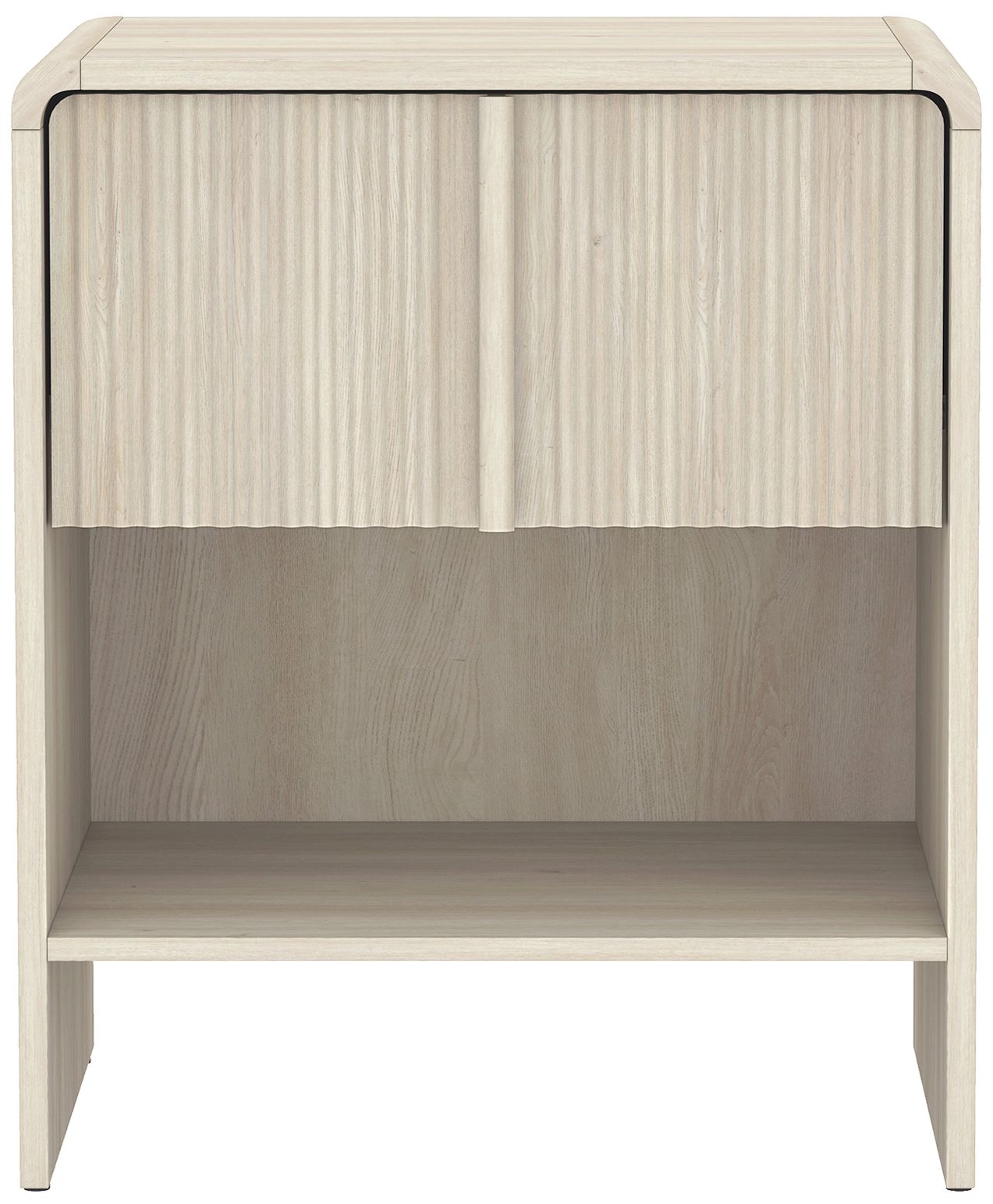 Image 2 Novara Contemporary 22" Nightstand in Whitewashed Oak (1-Drawer)