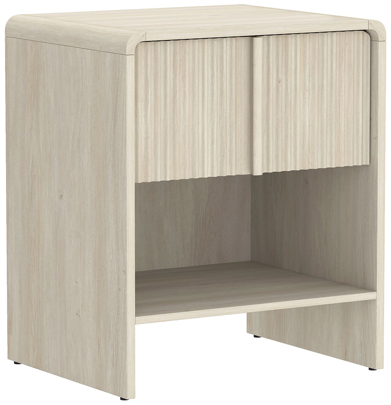 Image 7 Novara Contemporary 22" Nightstand in Whitewashed Oak (1-Drawer) more views