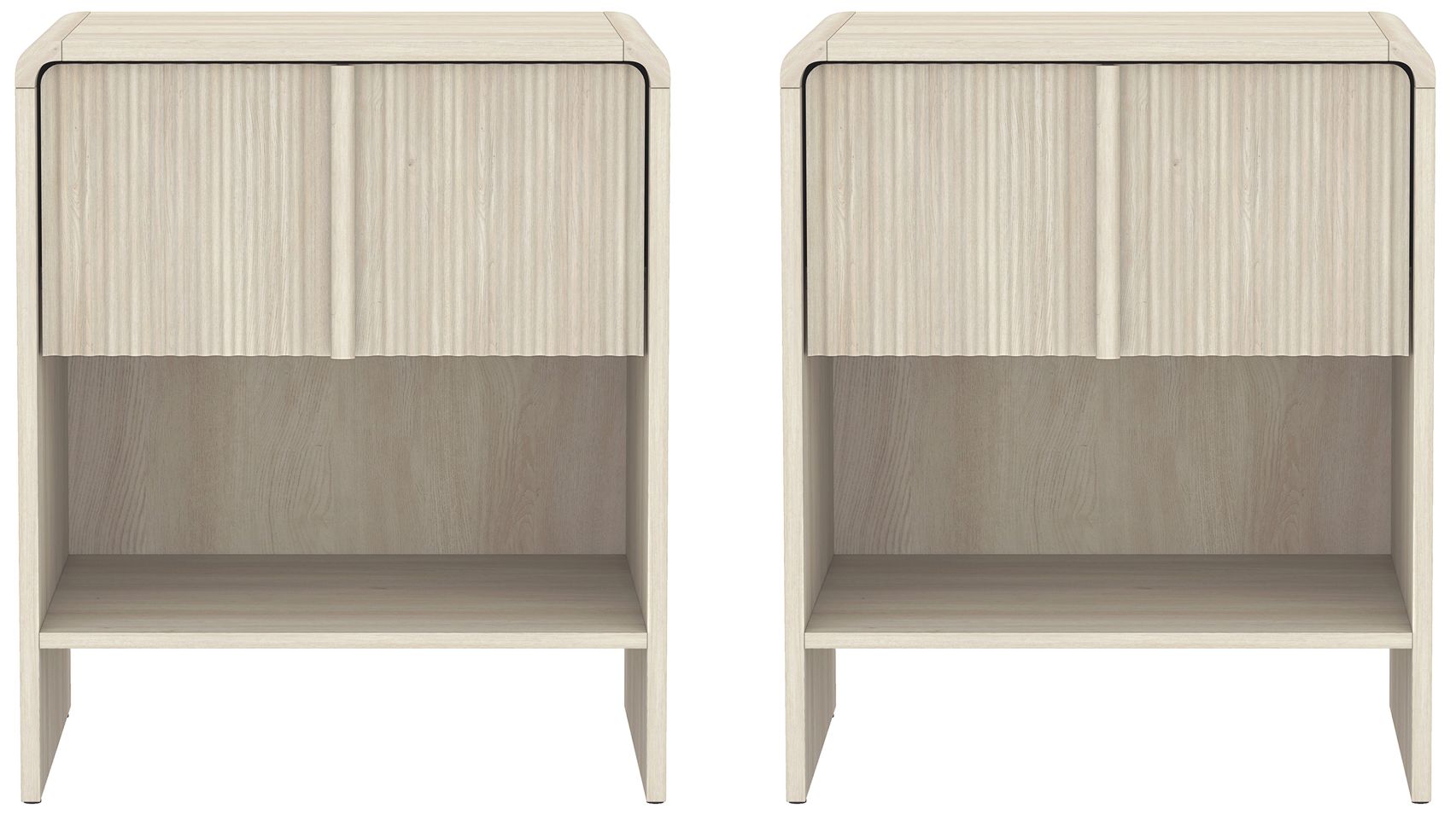 Novara Contemporary 22" Nightstand in Whitewashed Oak (1-Drawer)