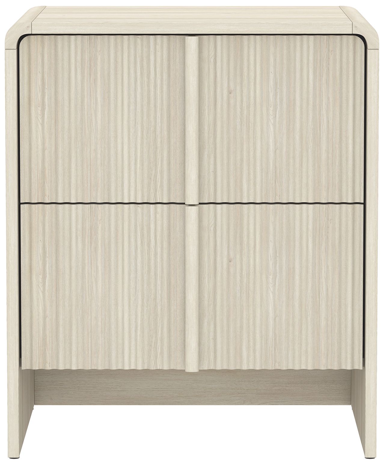 Image 2 Novara Contemporary 22" Nightstand in Whitewashed Oak (2-Drawer)