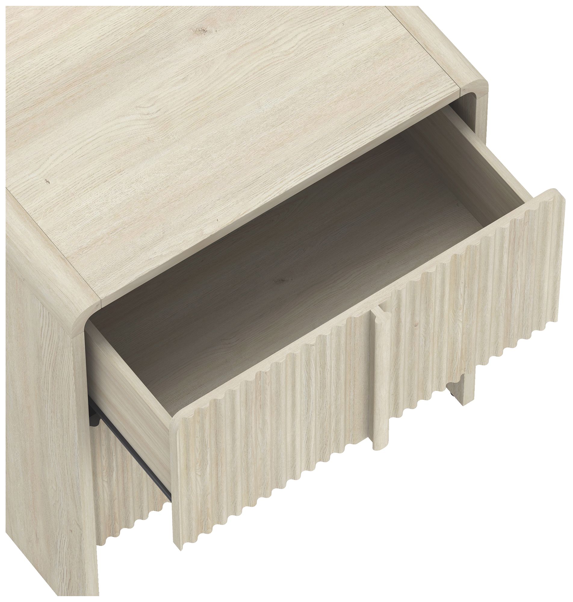 Image 6 Novara Contemporary 22" Nightstand in Whitewashed Oak (2-Drawer) more views