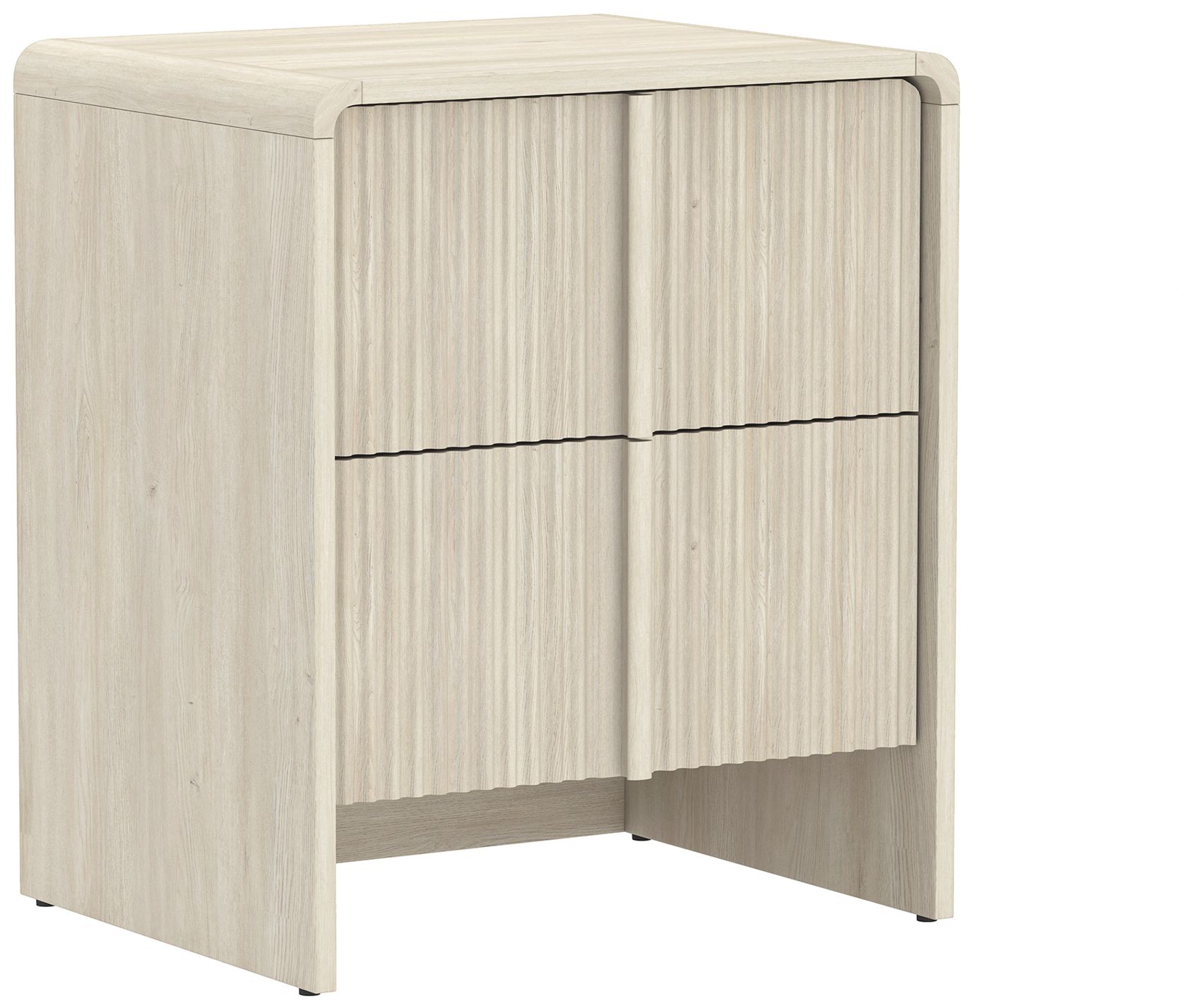 Image 7 Novara Contemporary 22" Nightstand in Whitewashed Oak (2-Drawer) more views