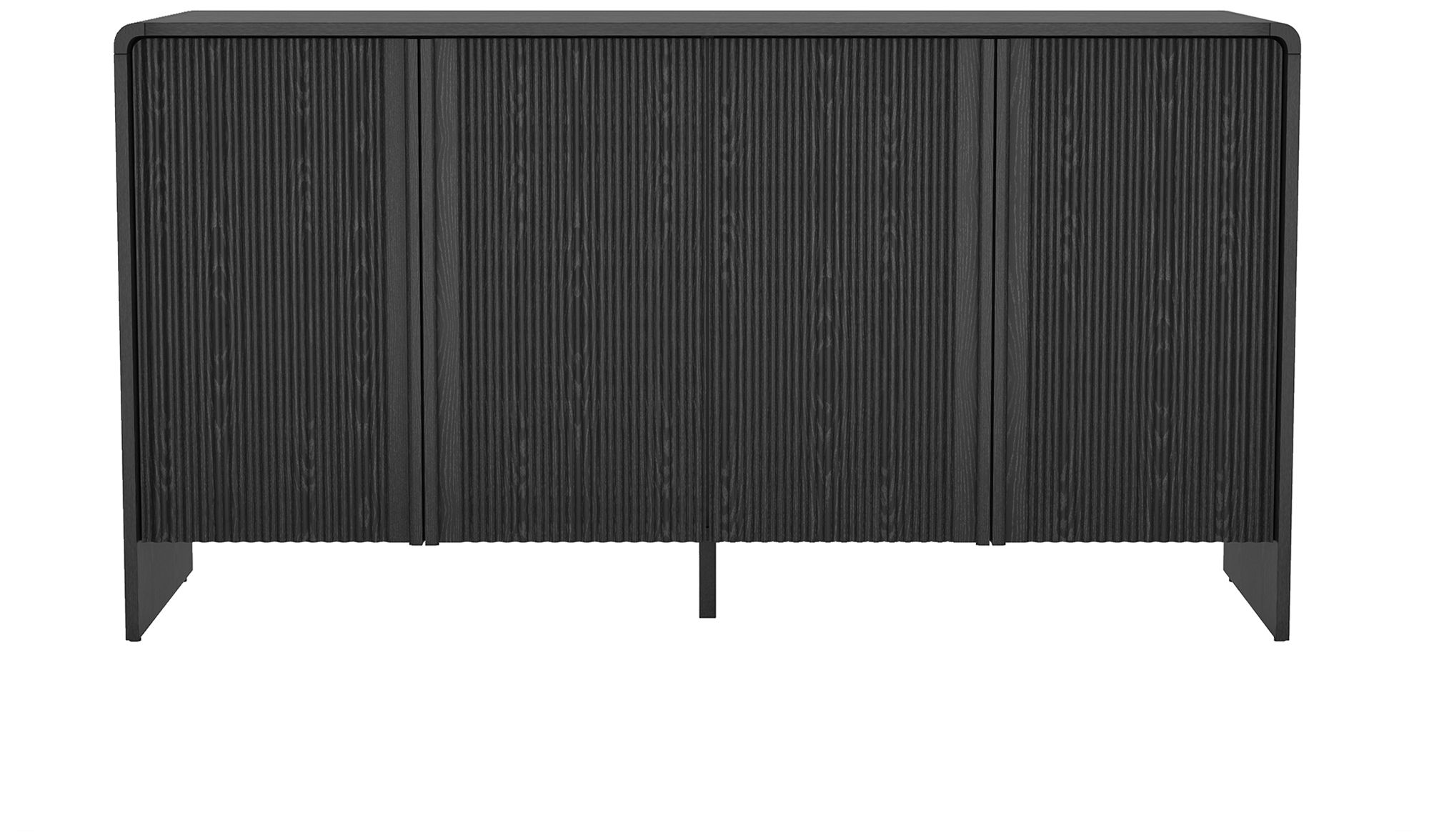 Image 3 Novara Contemporary 60" Sideboard in Black (4-Door) more views