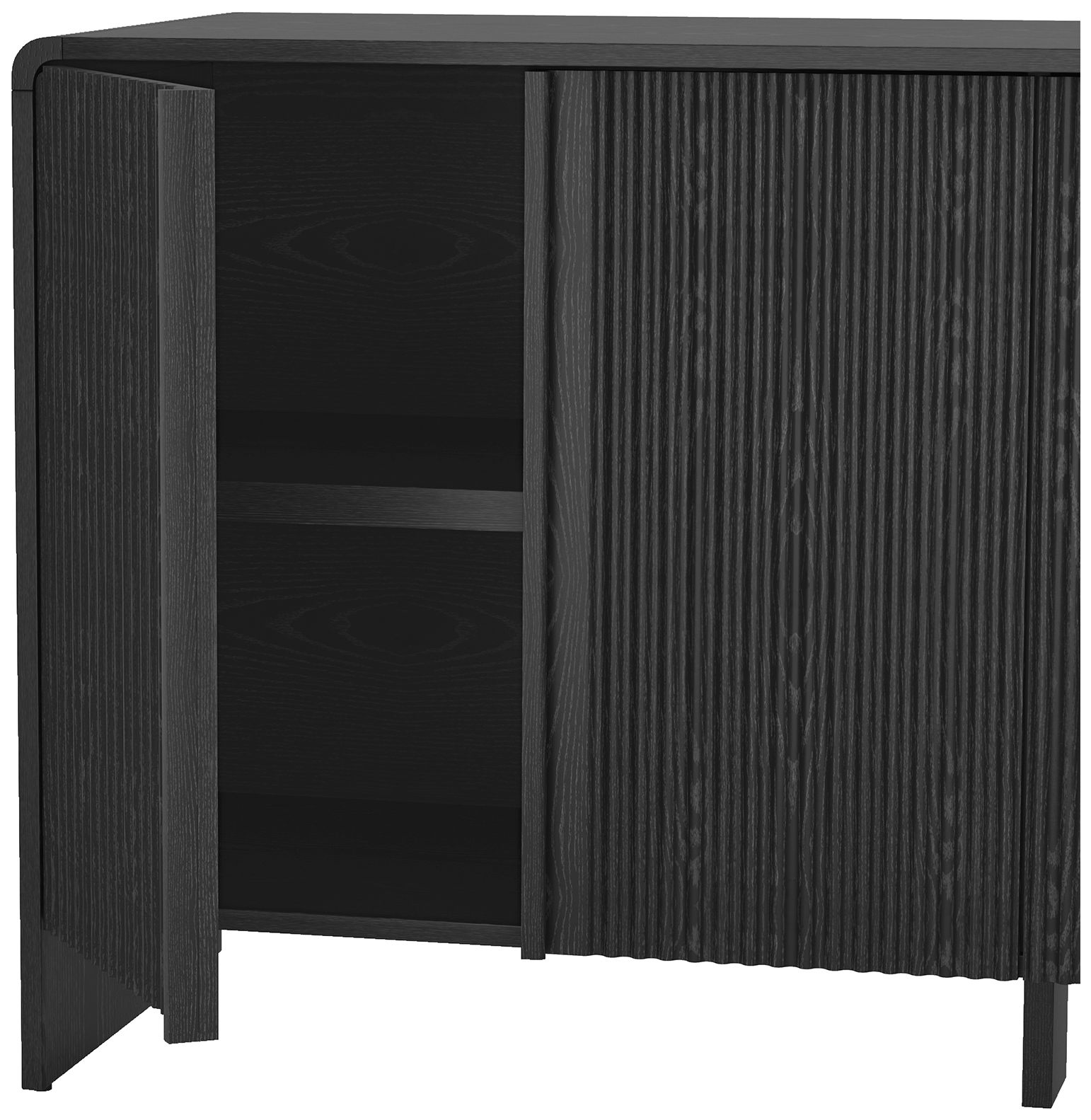 Image 6 Novara Contemporary 60" Sideboard in Black (4-Door) more views