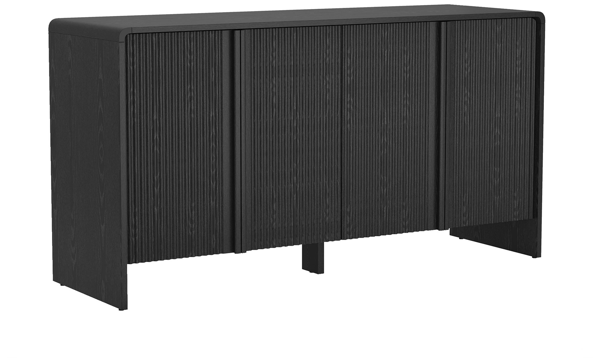 Image 7 Novara Contemporary 60" Sideboard in Black (4-Door) more views