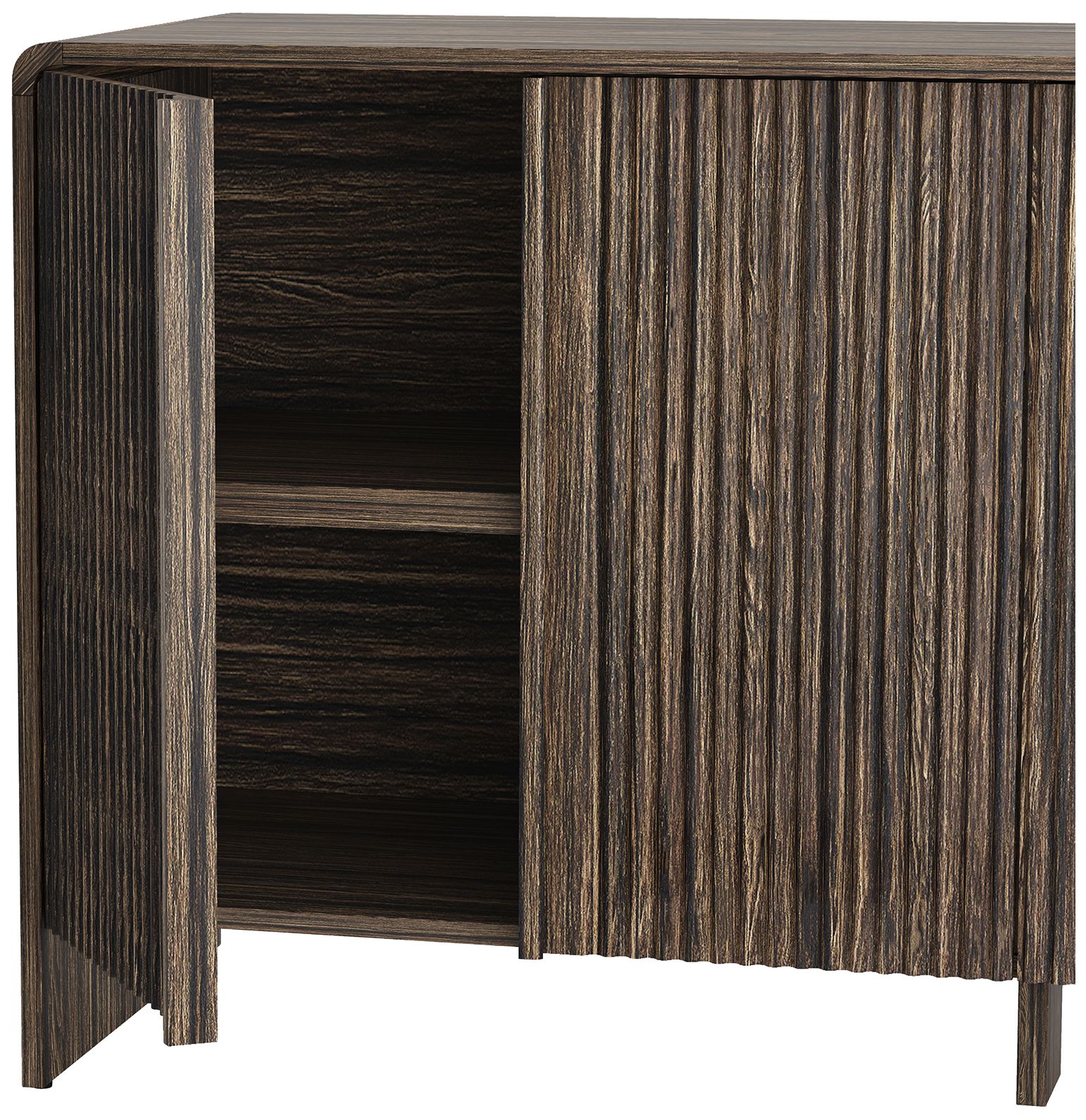 Image 6 Novara Contemporary 60" Sideboard in Jacobean Walnut (4-Door) more views