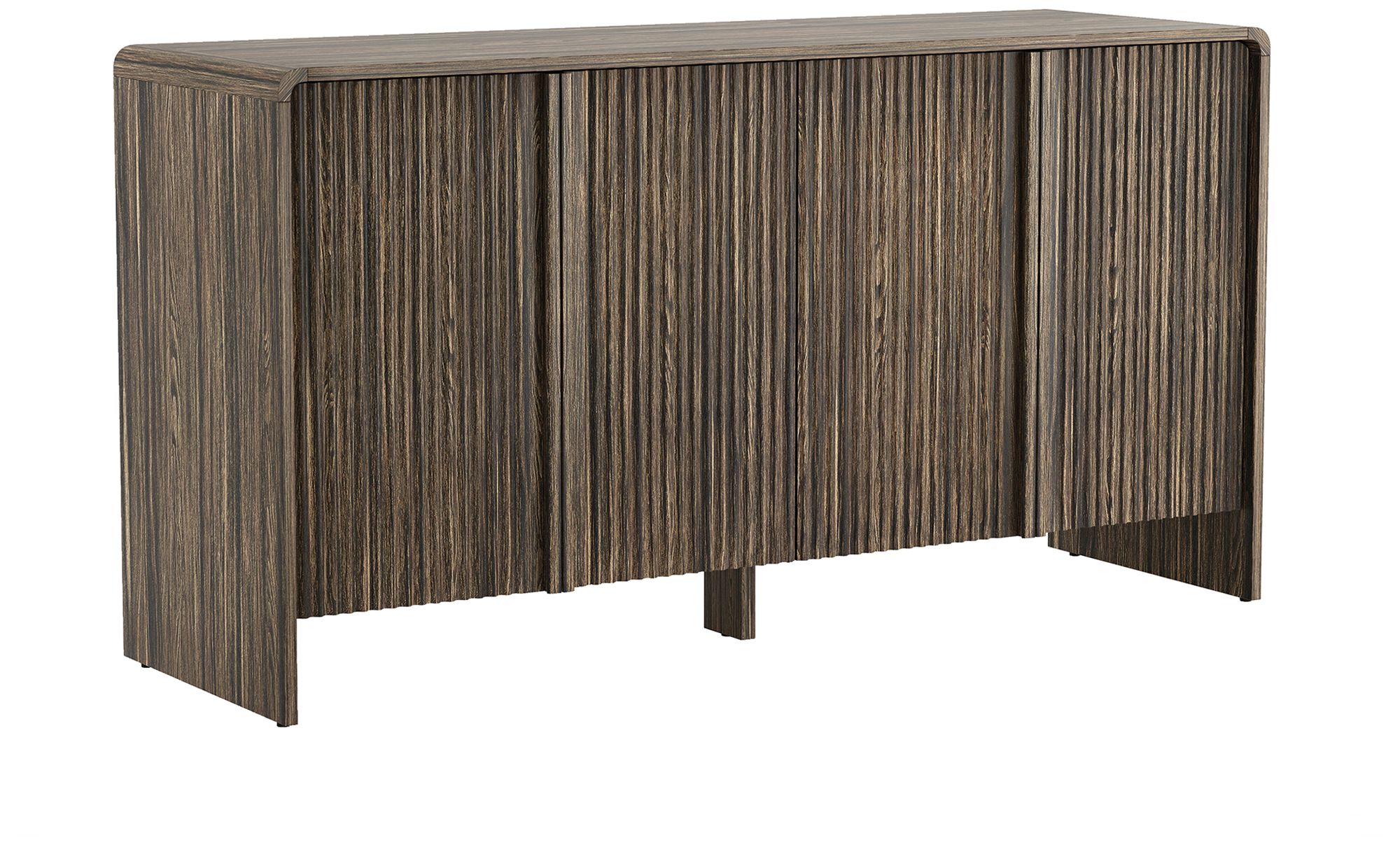 Image 7 Novara Contemporary 60" Sideboard in Jacobean Walnut (4-Door) more views