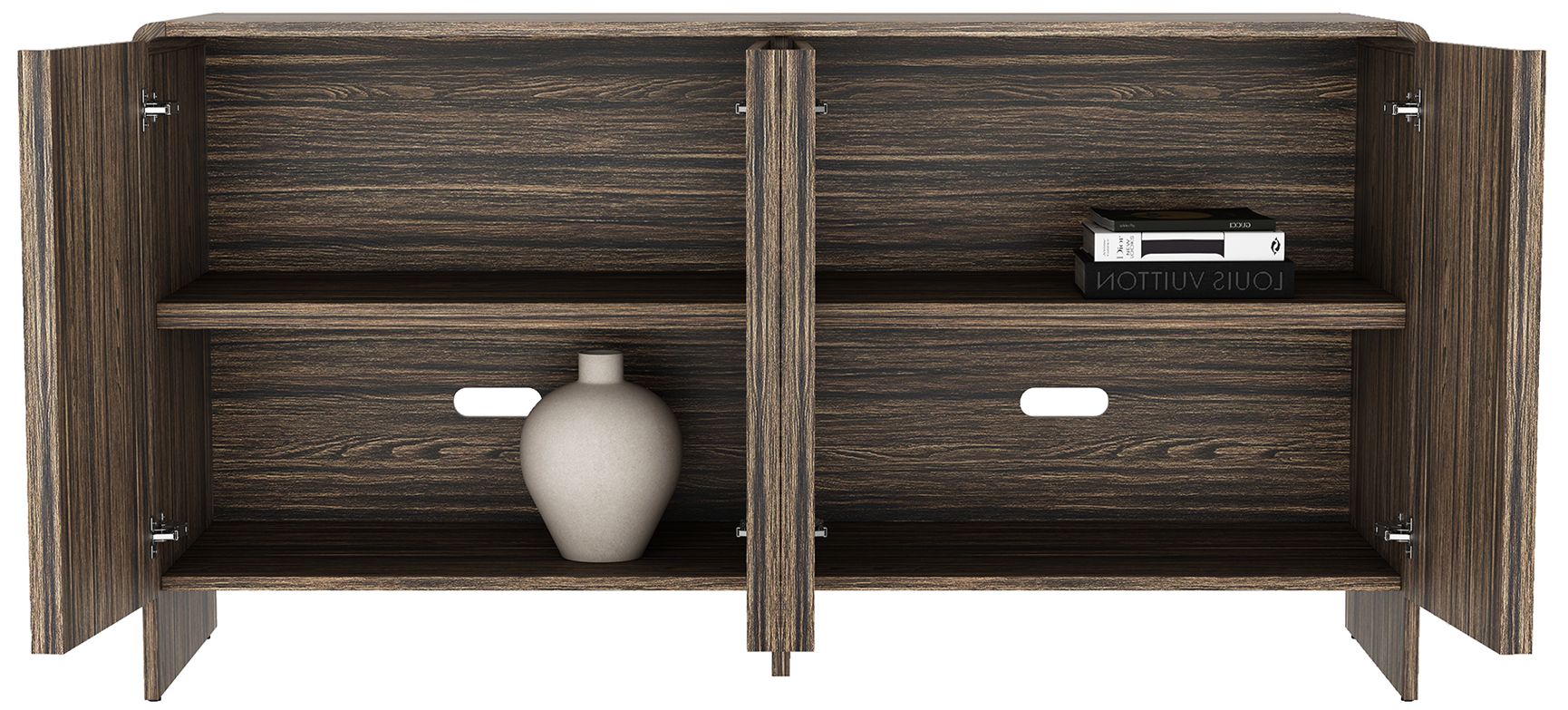 Novara Contemporary 60" Sideboard in Jacobean Walnut (4-Door)