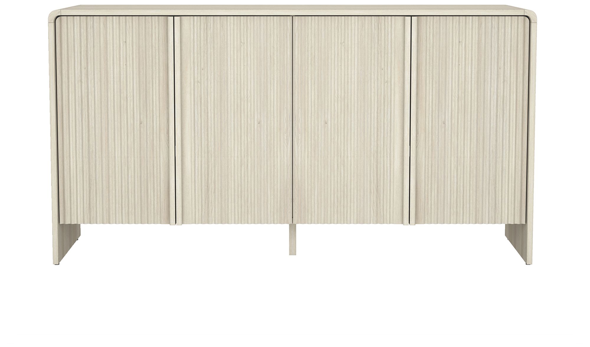 Image 3 Novara Contemporary 60" Sideboard in Whitewashed Oak (4-Door) more views