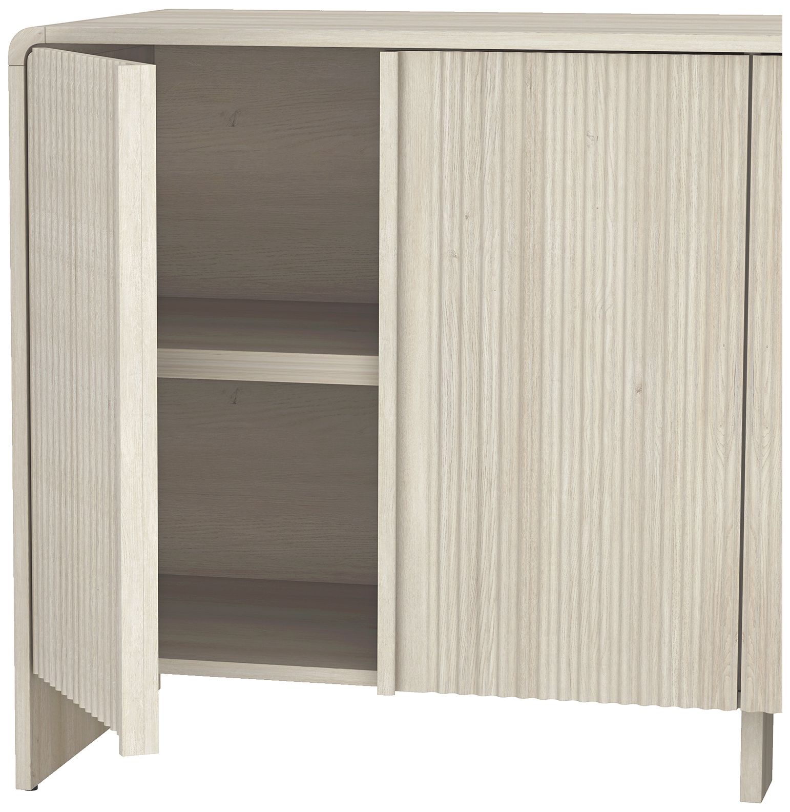 Image 6 Novara Contemporary 60" Sideboard in Whitewashed Oak (4-Door) more views