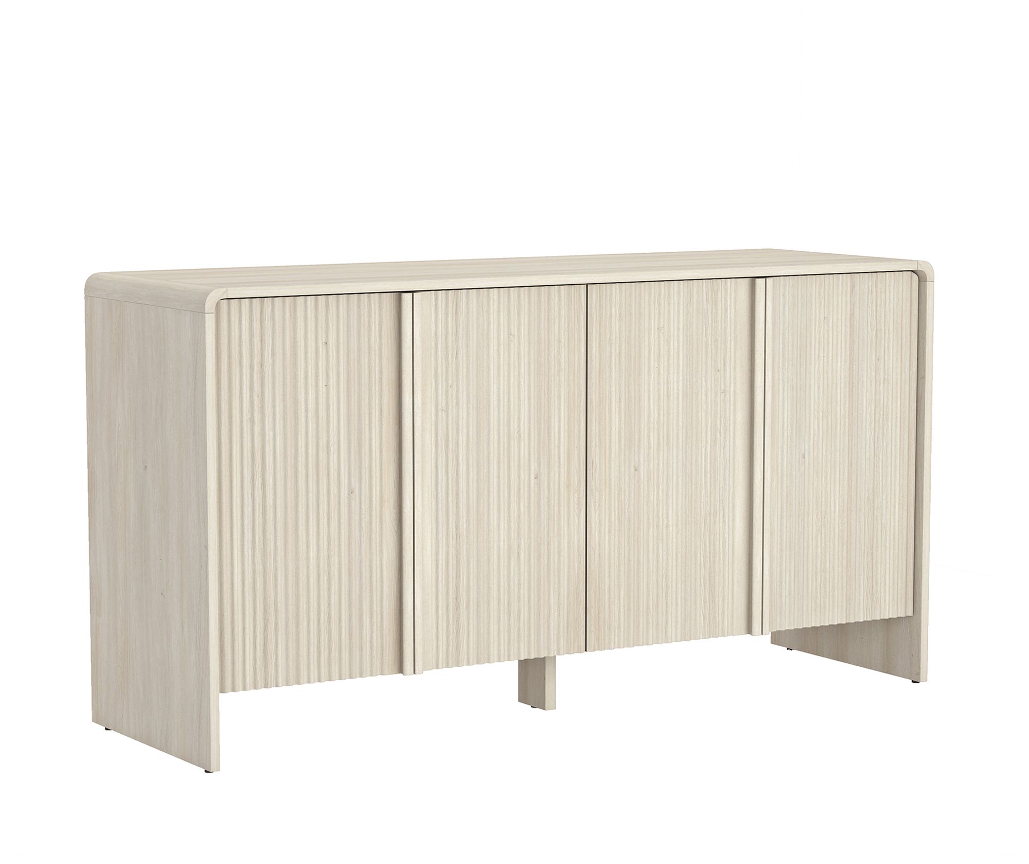 Image 7 Novara Contemporary 60" Sideboard in Whitewashed Oak (4-Door) more views