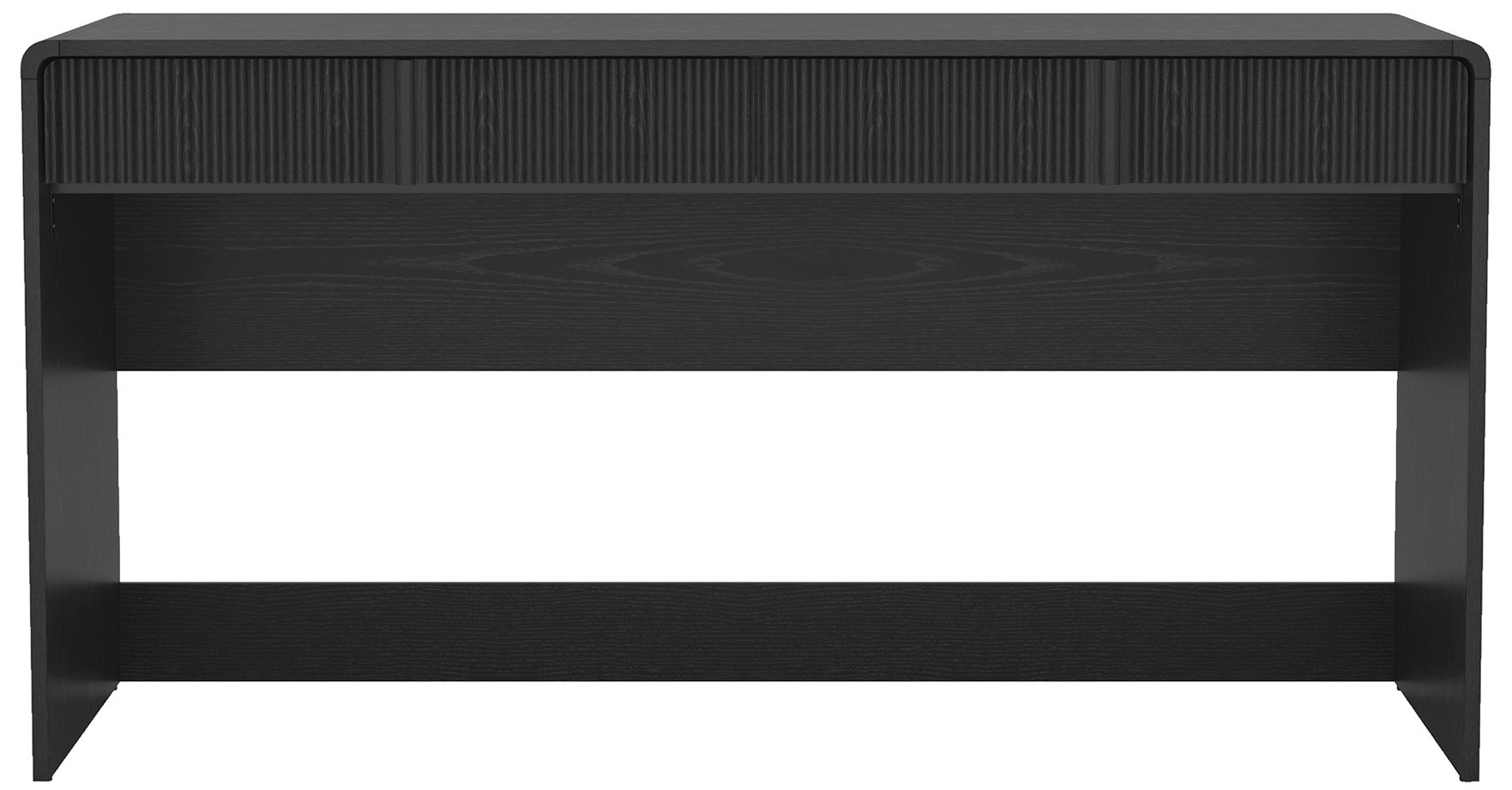 Image 2 Novara Contemporary 60" Writing Desk in Black (2-Drawer)