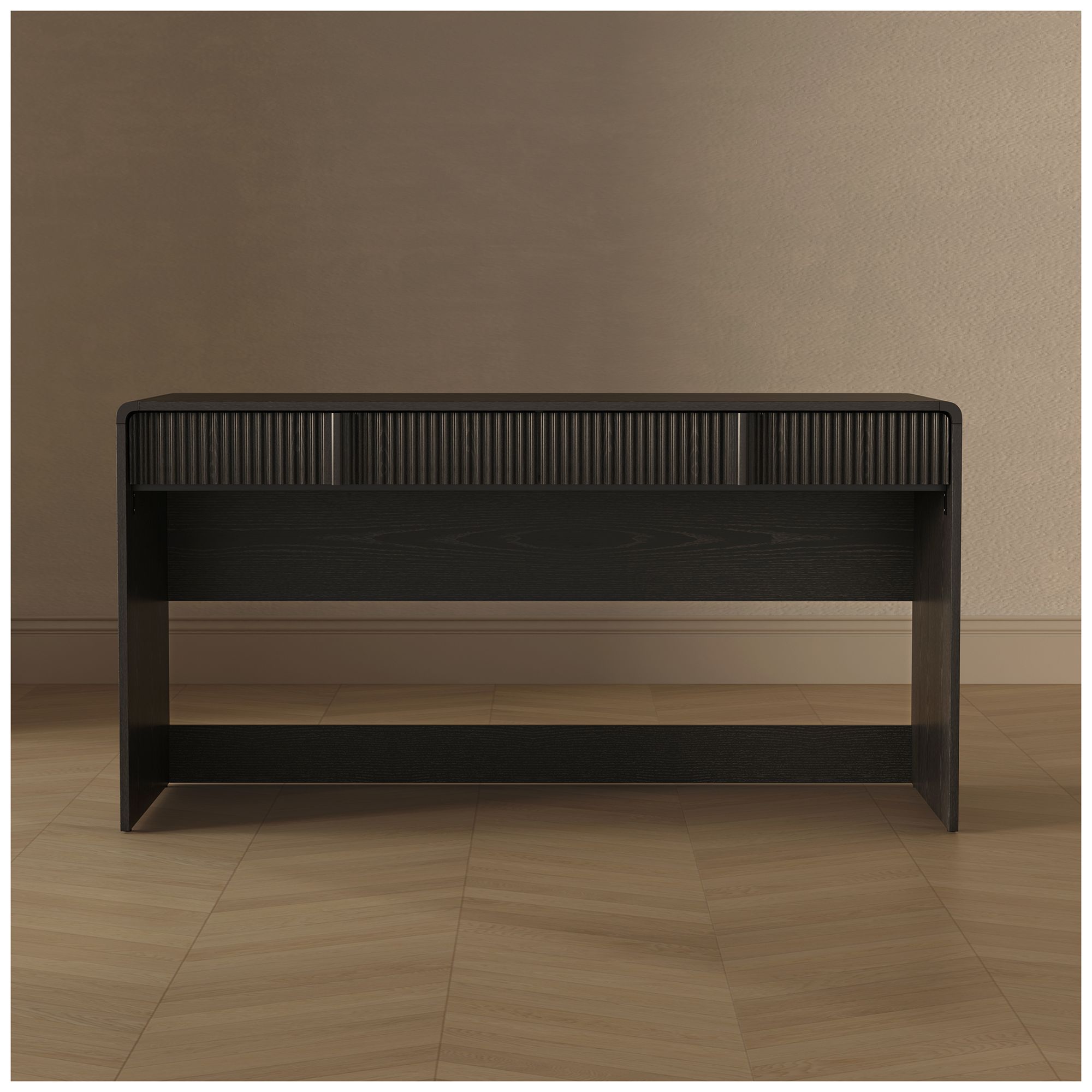 Novara Contemporary 60" Writing Desk in Black (2-Drawer)