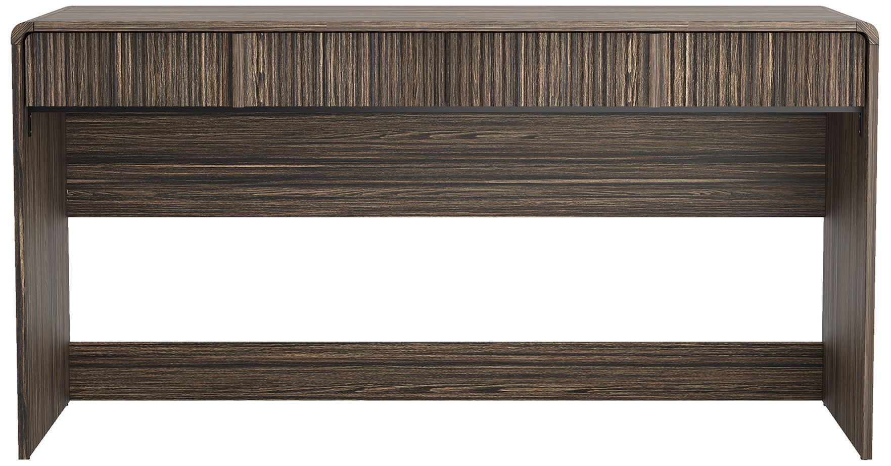 Image 2 Novara Contemporary 60" Writing Desk in Jacobean Walnut (2-Drawer)
