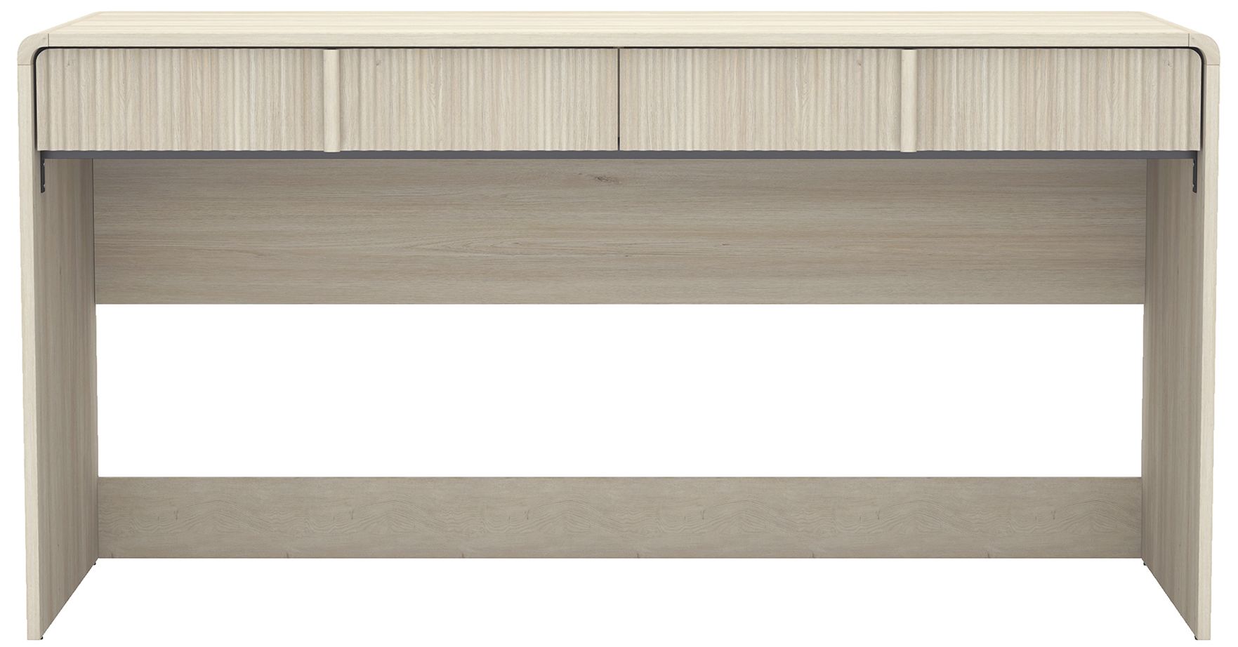 Image 3 Novara Contemporary 60" Writing Desk in Whitewashed Oak (2-Drawer) more views