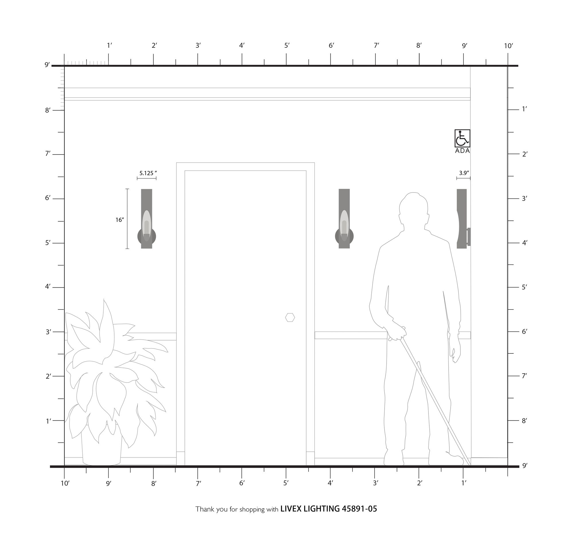 Novato 1 Light Polished Chrome ADA Single Sconce