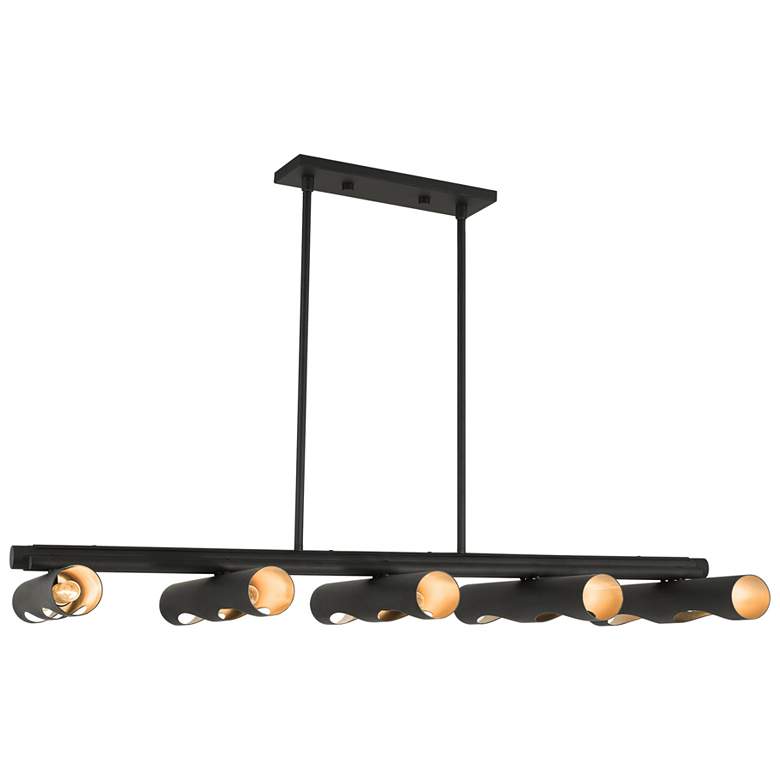 Image 1 Novato 10 Light Black Linear Chandelier