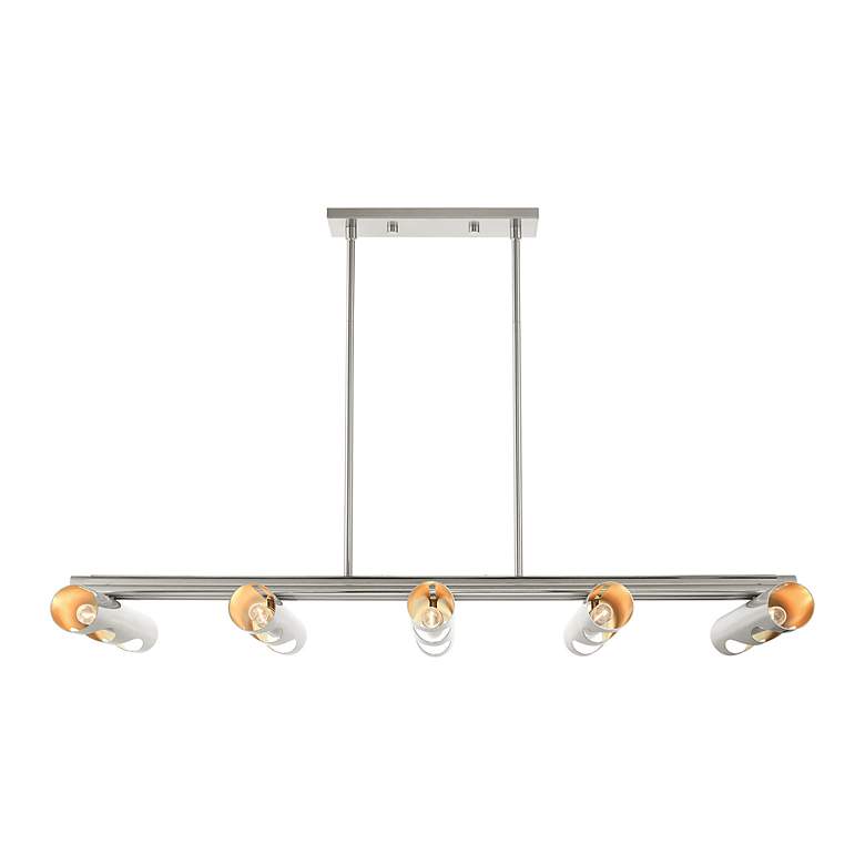Image 4 Novato 10 Light Brushed Nickel Linear Chandelier more views