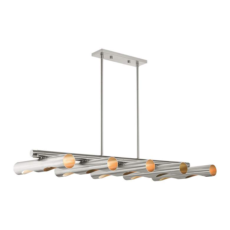 Image 5 Novato 10 Light Brushed Nickel Linear Chandelier more views
