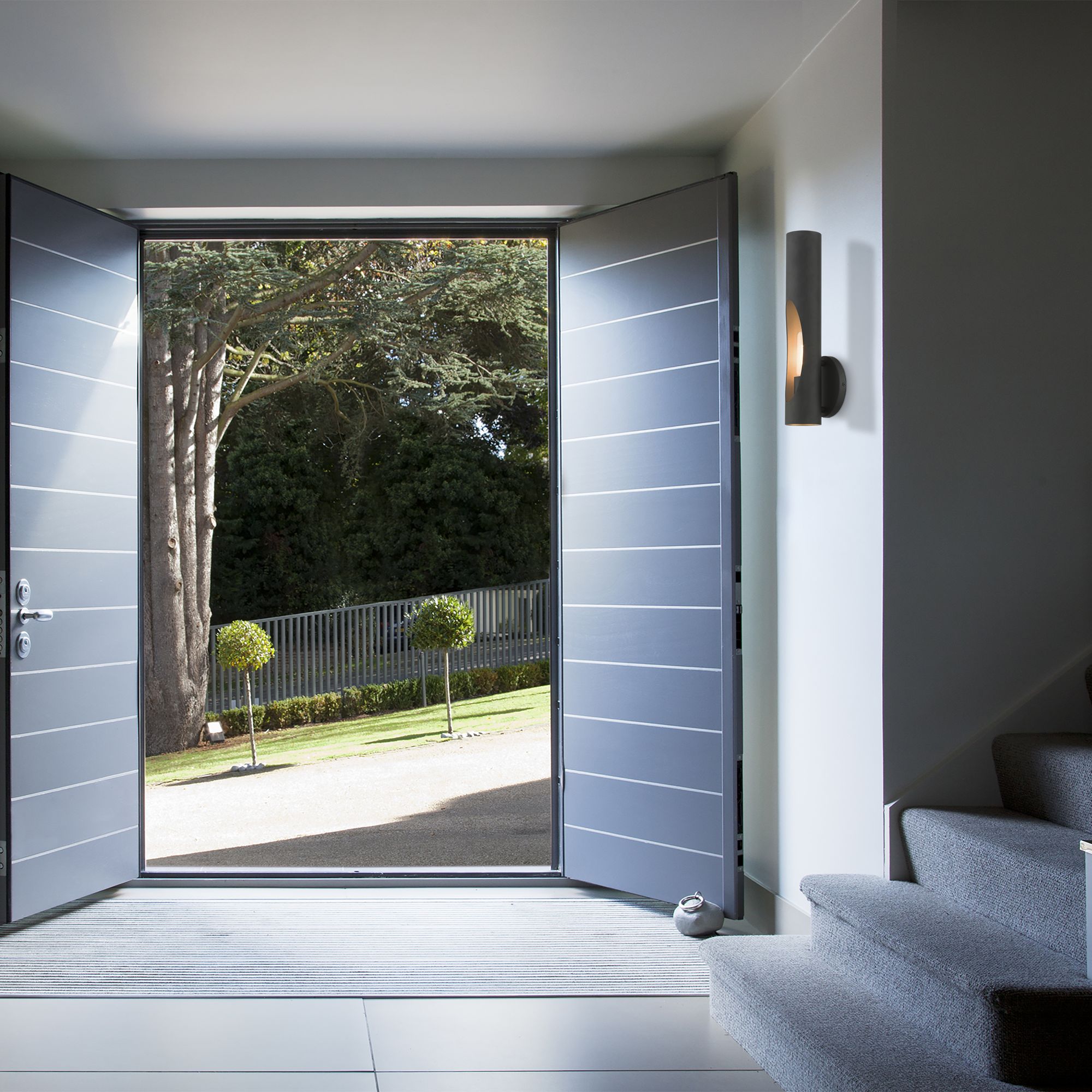 Novato 16" High Black Wall Sconce in scene