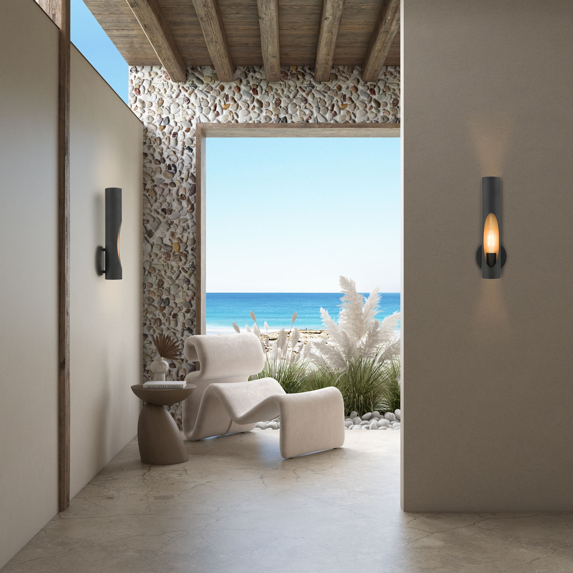 Novato 16" High Black Wall Sconce in scene