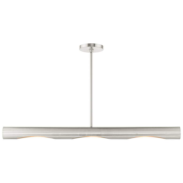 Image 1 Novato 3 Light Brushed Nickel Linear Chandelier