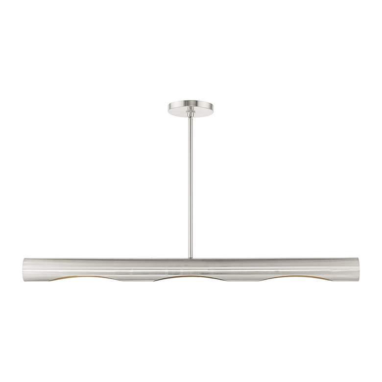 Image 3 Novato 3 Light Brushed Nickel Linear Chandelier more views