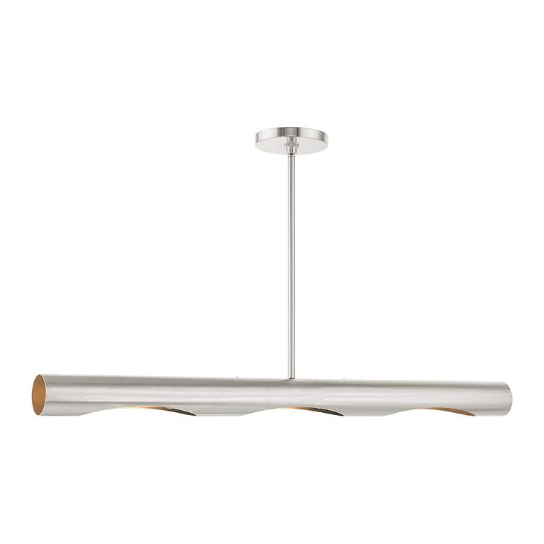 Image 4 Novato 3 Light Brushed Nickel Linear Chandelier more views