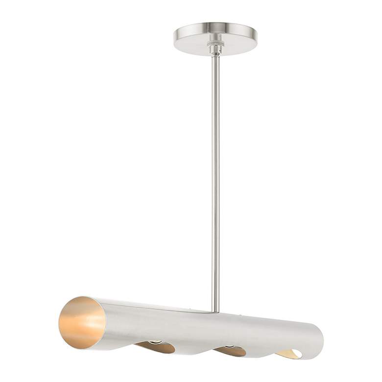 Image 6 Novato 3 Light Brushed Nickel Linear Chandelier more views