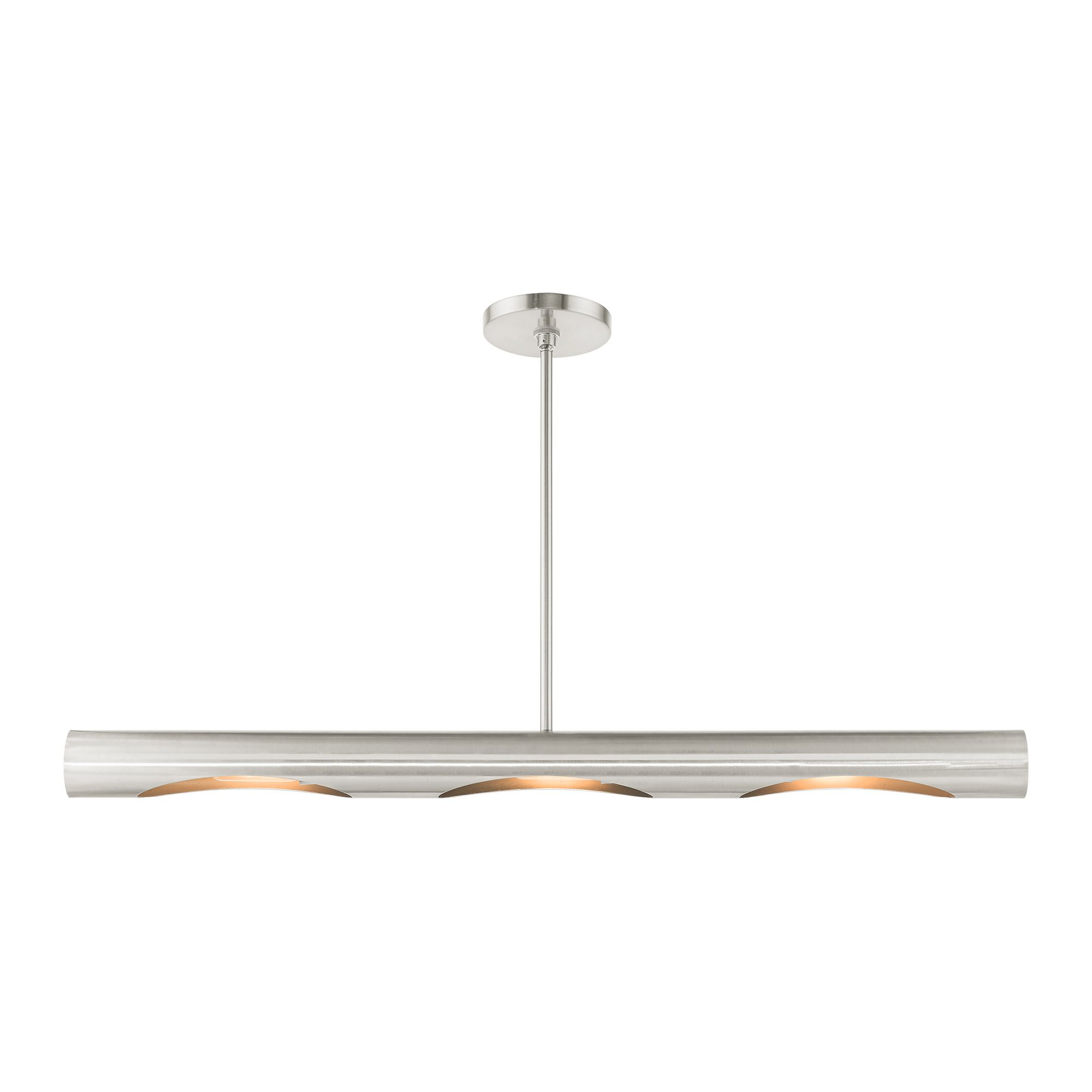 Novato 3 Light Brushed Nickel Linear Chandelier