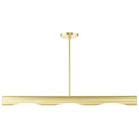 Image1 of Novato 3 Light Satin Brass Linear Chandelier