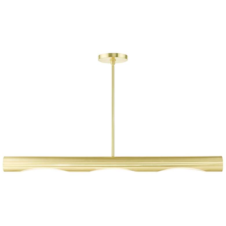 Image 2 Novato 3 Light Satin Brass Linear Chandelier