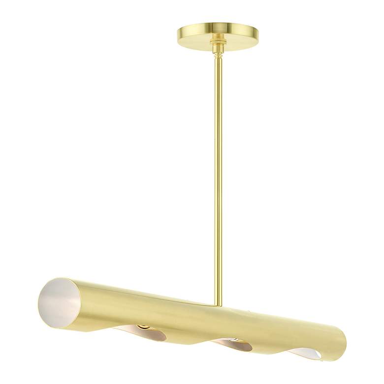 Image 6 Novato 3 Light Satin Brass Linear Chandelier more views
