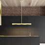 Novato 3 Light Satin Brass Linear Chandelier