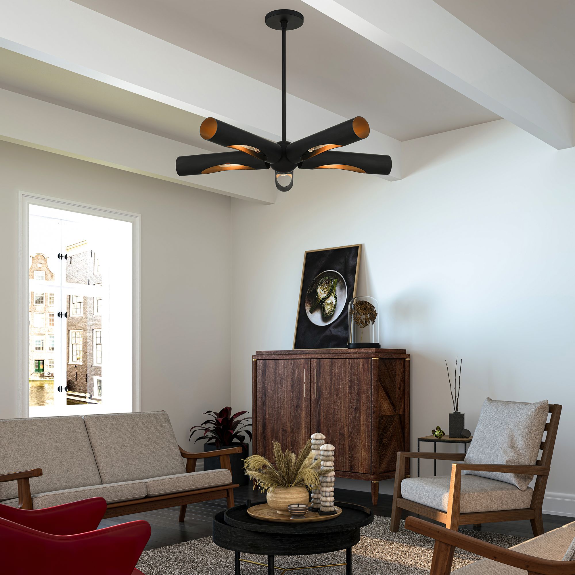 Novato 5 Light Black Chandelier