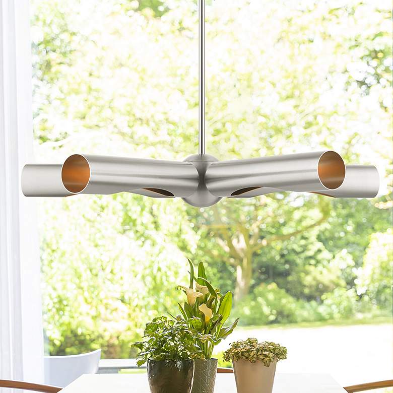 Image 1 Novato 5 Light Brushed Nickel Chandelier