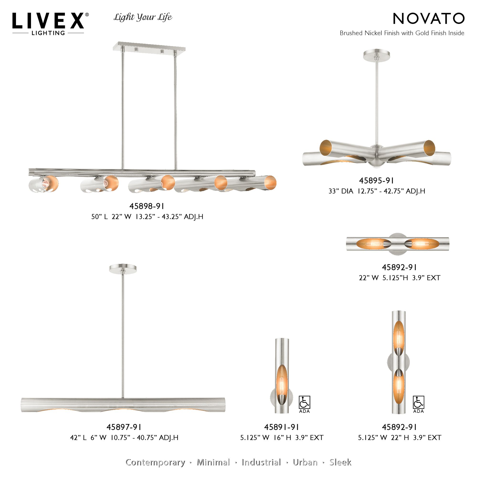 Novato 5 Light Brushed Nickel Chandelier