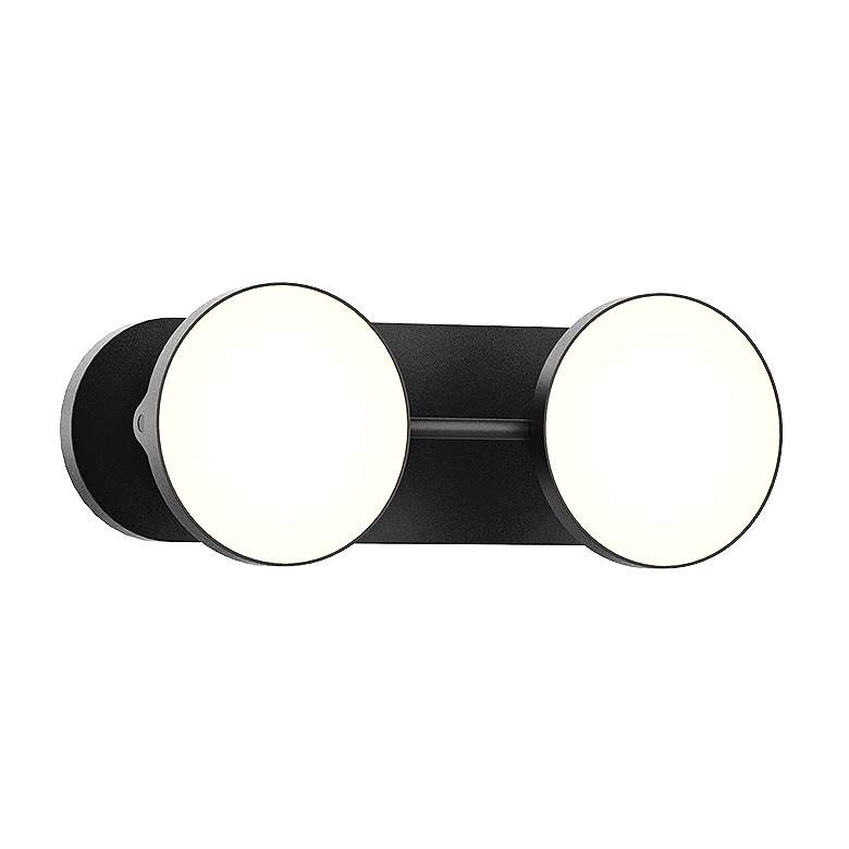 Image 1 Novel 5 1/4" High Black 2-Light LED Wall Sconce