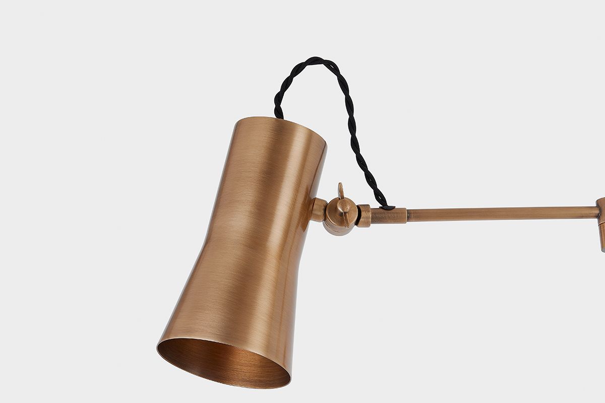 Novel Patina Brass Plug-In Swing Arm Wall Lamp