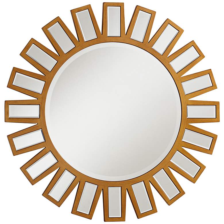 Novella Gold Sunburst 34&quot; Round Wall Mirror