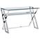 Novello Clear Glass and Stainless Steel 1-Shelf Desk