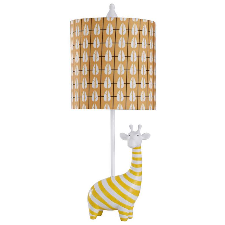 Image 1 Novelty 22.5" High Yellow Striped Table Lamp