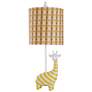 Novelty 22.5" High Yellow Striped Table Lamp