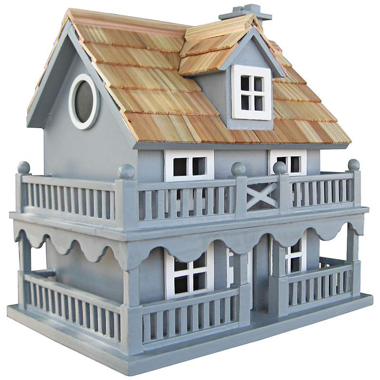 Image 1 Novelty Blue Cottage Birdhouse