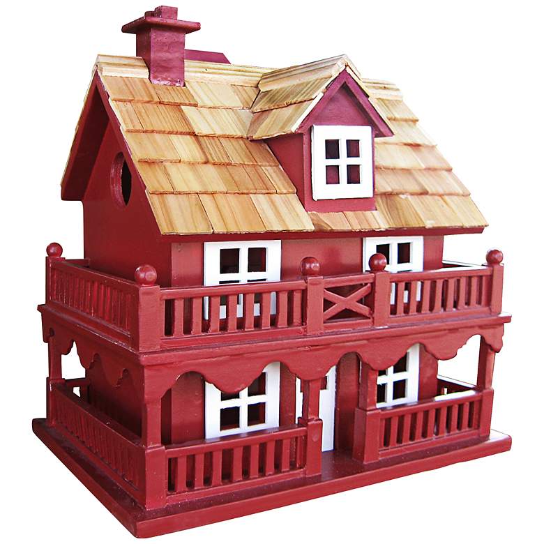 Image 1 Novelty Red Cottage Birdhouse